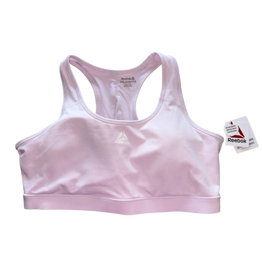 Reebok Stronger Sports Bra XXL Lavender Fog‎ Racerback Medium Support REW231BR01